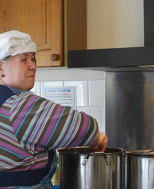 photo of kitchen staff at Longscroft